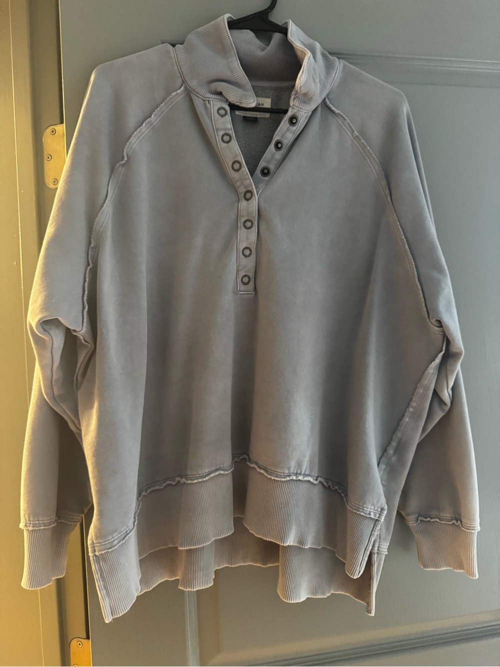 American Eagle Oversized Henley Sweatshirt